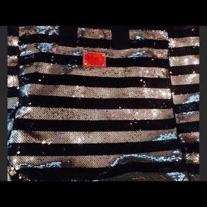 Victoria’s Secret black and silver sequin tote